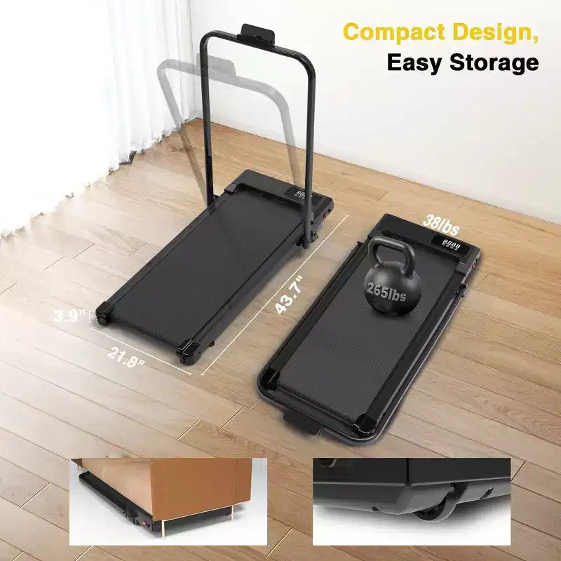 Tapis roulant Redliro 2 in 1 con inclinazione, tapis roulant sotto la scrivania con display a LED e APP per l'home office
