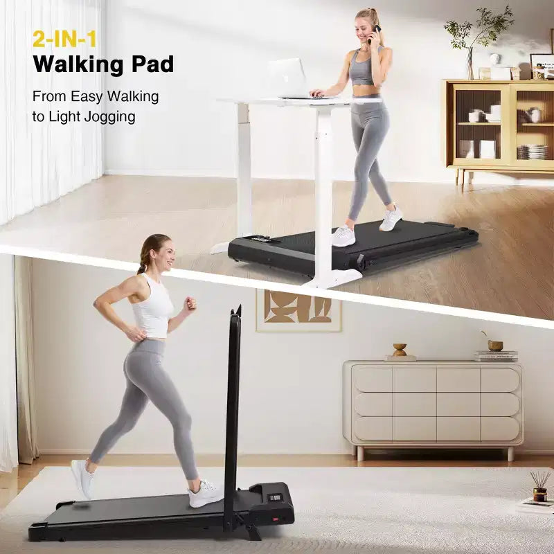 Tapis roulant Redliro 2 in 1 con inclinazione, tapis roulant sotto la scrivania con display a LED e APP per l'home office