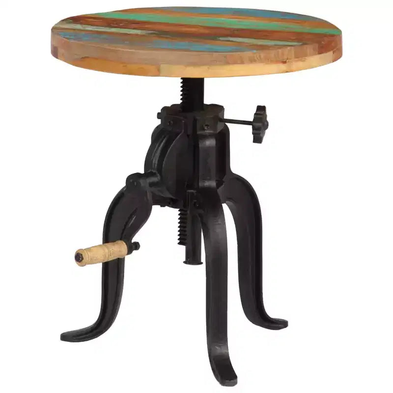 Side Table Varies Solid reclaimed wood, powder-coated cast iron