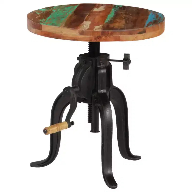 Side Table Varies Solid reclaimed wood, powder-coated cast iron