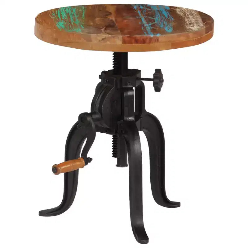 Side Table Varies Solid reclaimed wood, powder-coated cast iron