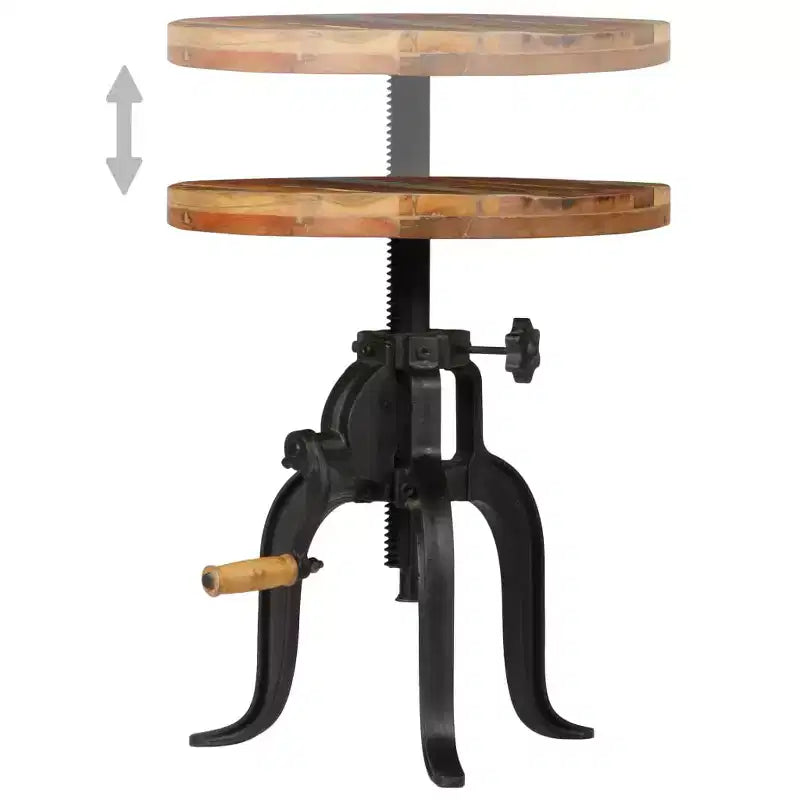 Side Table Varies Solid reclaimed wood, powder-coated cast iron