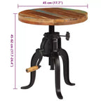 Side Table Varies Solid reclaimed wood, powder-coated cast iron
