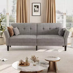 Divano letto convertibile 89, divano letto moderno in ciniglia, divano letto futon con schienale e braccioli regolabili, divano letto a due posti per soggiorno