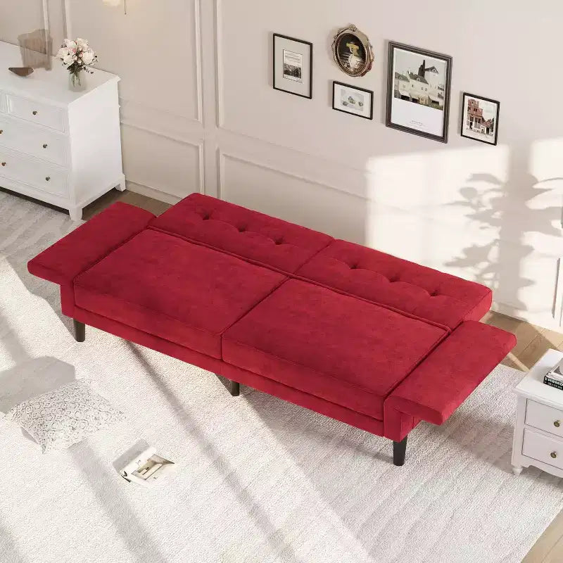 Divano letto convertibile 89, divano letto moderno in ciniglia, divano letto futon con schienale e braccioli regolabili, divano letto a due posti per soggiorno