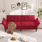 Divano letto convertibile 89, divano letto moderno in ciniglia, divano letto futon con schienale e braccioli regolabili, divano letto a due posti per soggiorno
