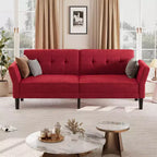 Divano letto convertibile 89, divano letto moderno in ciniglia, divano letto futon con schienale e braccioli regolabili, divano letto a due posti per soggiorno