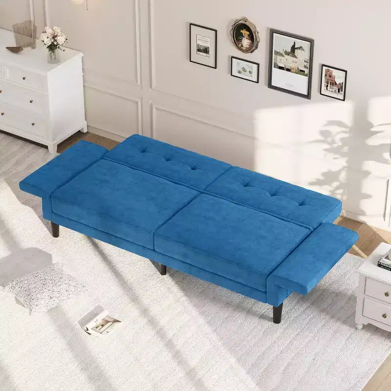 Divano letto convertibile 89, divano letto moderno in ciniglia, divano letto futon con schienale e braccioli regolabili, divano letto a due posti per soggiorno