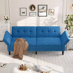 Divano letto convertibile 89, divano letto moderno in ciniglia, divano letto futon con schienale e braccioli regolabili, divano letto a due posti per soggiorno