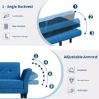 Divano letto convertibile 89, divano letto moderno in ciniglia, divano letto futon con schienale e braccioli regolabili, divano letto a due posti per soggiorno