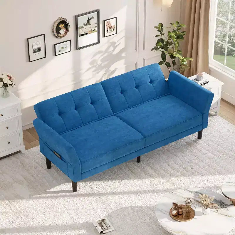 Divano letto convertibile 89, divano letto moderno in ciniglia, divano letto futon con schienale e braccioli regolabili, divano letto a due posti per soggiorno