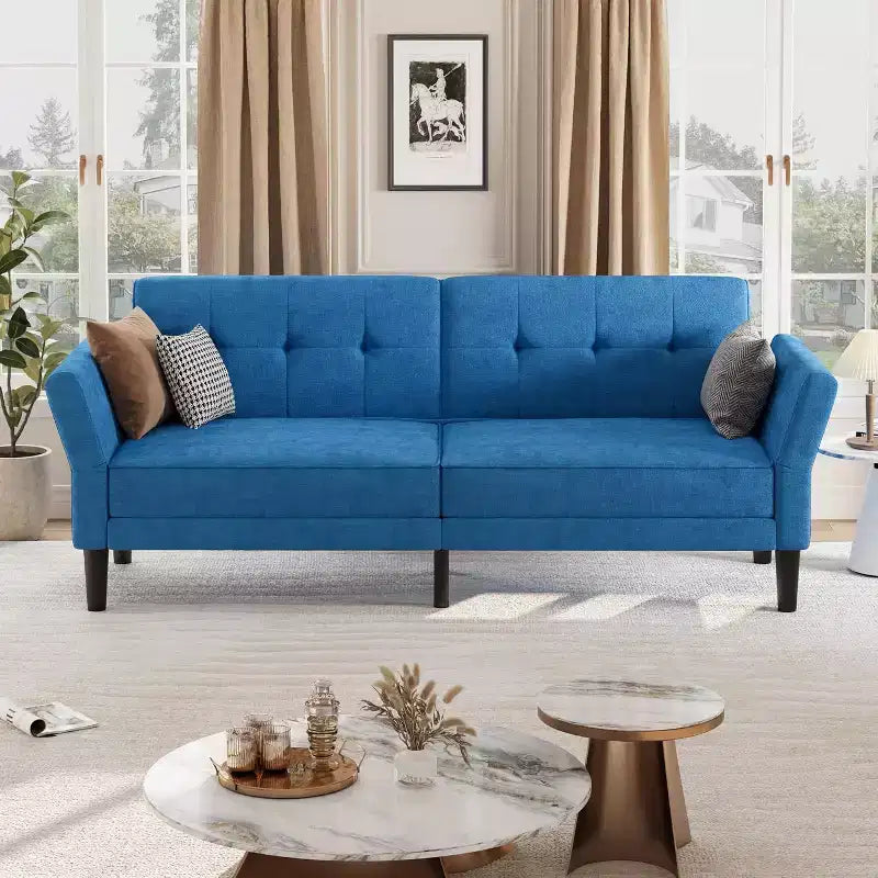 Divano letto convertibile 89, divano letto moderno in ciniglia, divano letto futon con schienale e braccioli regolabili, divano letto a due posti per soggiorno