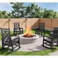 4 Pack Rocking Chair , Patio Rocking Chair Porch Rocker with Wood Texture & 380 LBS Support