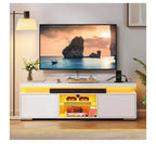 Modern TV Stand With Charging Station & LED Lights For 55/60/65 Inch TV Entertainment Center Media Console Living Room