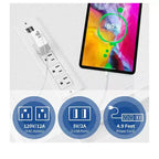 Modern TV Stand With Charging Station & LED Lights For 55/60/65 Inch TV Entertainment Center Media Console Living Room