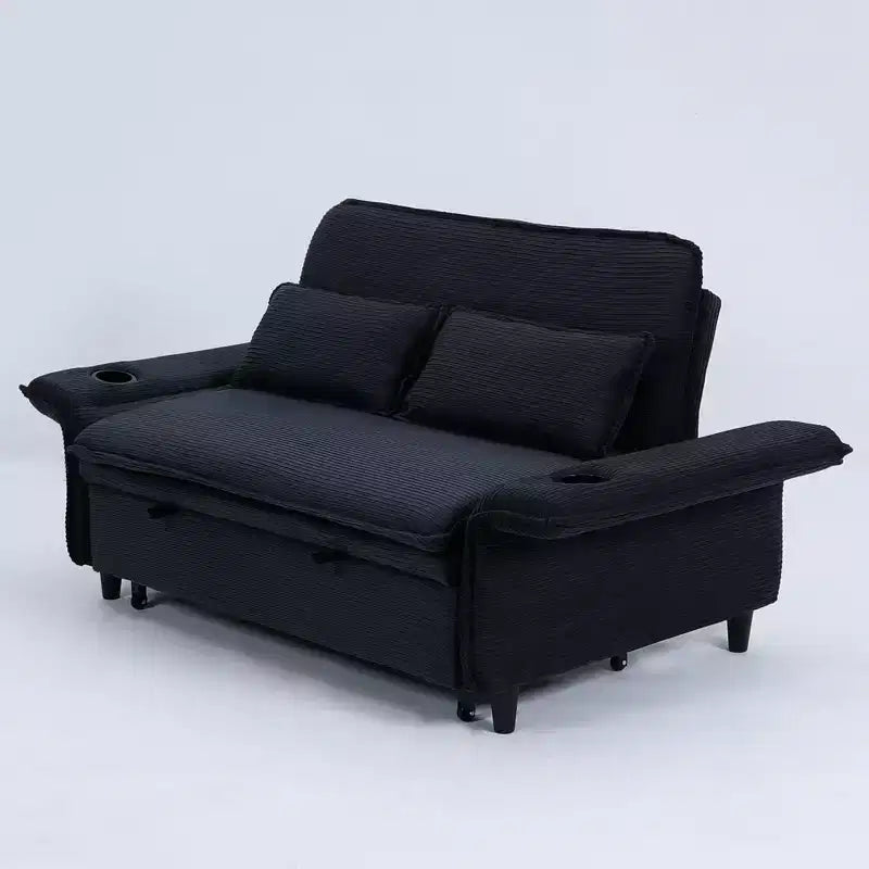 MAYEERTY Letto Divano a Due Posti Multifunzionale in Tessuto a Righe Nere per Camera da Letto Soggiorno