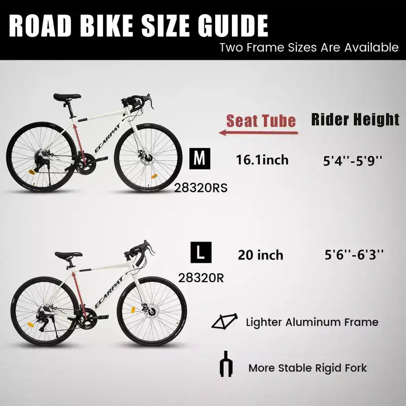 Whisen Road Bike, Lightweight Aluminum Frame, Disc Brakes, 16-Speed, Fast Acceleration, Suitable for Men and Women