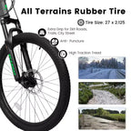 Bici da montagna Whisen 27.5 pollici Full Suspension, ammortizzatori anteriori e posteriori, freni a disco meccanici, 21 velocità