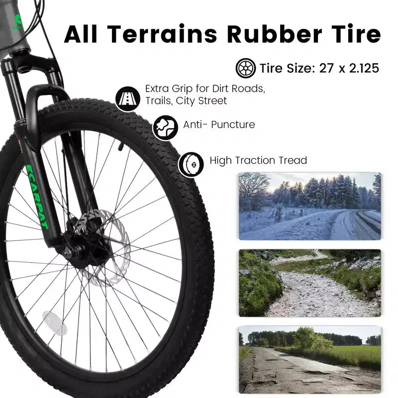 Bici da montagna Whisen 27.5 pollici Full Suspension, ammortizzatori anteriori e posteriori, freni a disco meccanici, 21 velocità