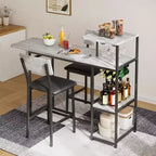 Set da pranzo moderno per 2 GustoWave, set da 3 pezzi con tavolo da bar allungabile e sedie