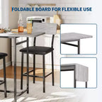 Set da pranzo moderno per 2 GustoWave, set da 3 pezzi con tavolo da bar allungabile e sedie