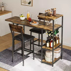Set da pranzo moderno per 2 GustoWave, set da 3 pezzi con tavolo da bar allungabile e sedie
