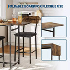 Set da pranzo moderno per 2 GustoWave, set da 3 pezzi con tavolo da bar allungabile e sedie