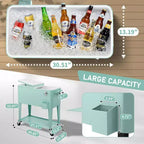 NAYSAYE 80 Quart Refrigeratore Portatile con Ruote per Bevande con Vaschetta di Raccolta, Vassoio Inferiore, per Feste in Patio, Barbecue, Spiaggia, Verde, 34.3*15.2*35.8