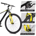 Hykolity 29 pollici Mountain Bike 29r MTB Bicicletta Sportiva Bici Grande Full Suspension Leggera Ciclismo All'aperto per Adulti Uomo Donna Grigio Neutro