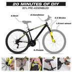 Hykolity 29 pollici Mountain Bike 29r MTB Bicicletta Sportiva Bici Grande Full Suspension Leggera Ciclismo All'aperto per Adulti Uomo Donna Grigio Neutro