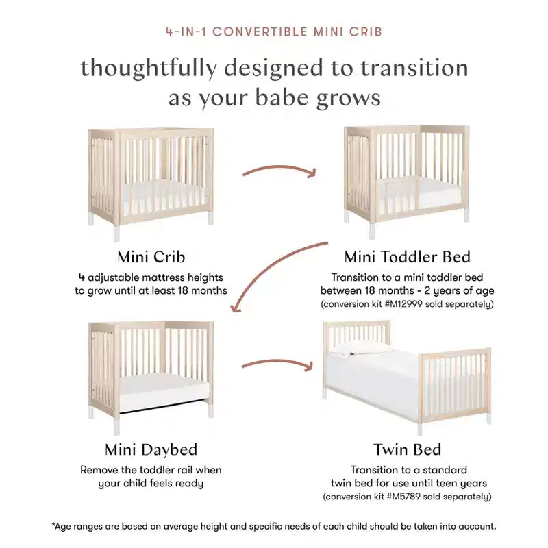 Babyletto Gelato 4-in-1 Convertible Mini Crib