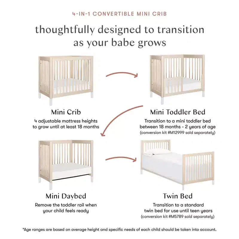 Babyletto Gelato 4-in-1 Convertible Mini Crib