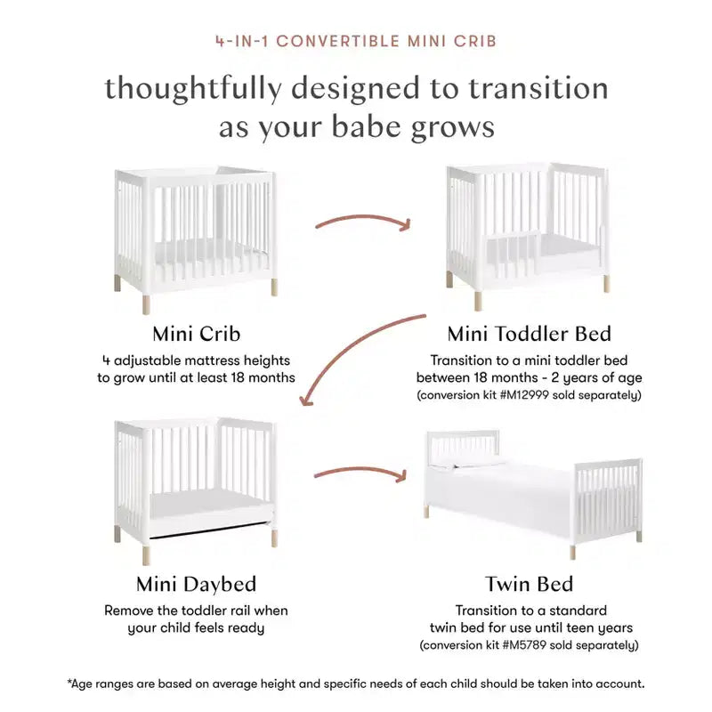 Babyletto Gelato 4-in-1 Convertible Mini Crib