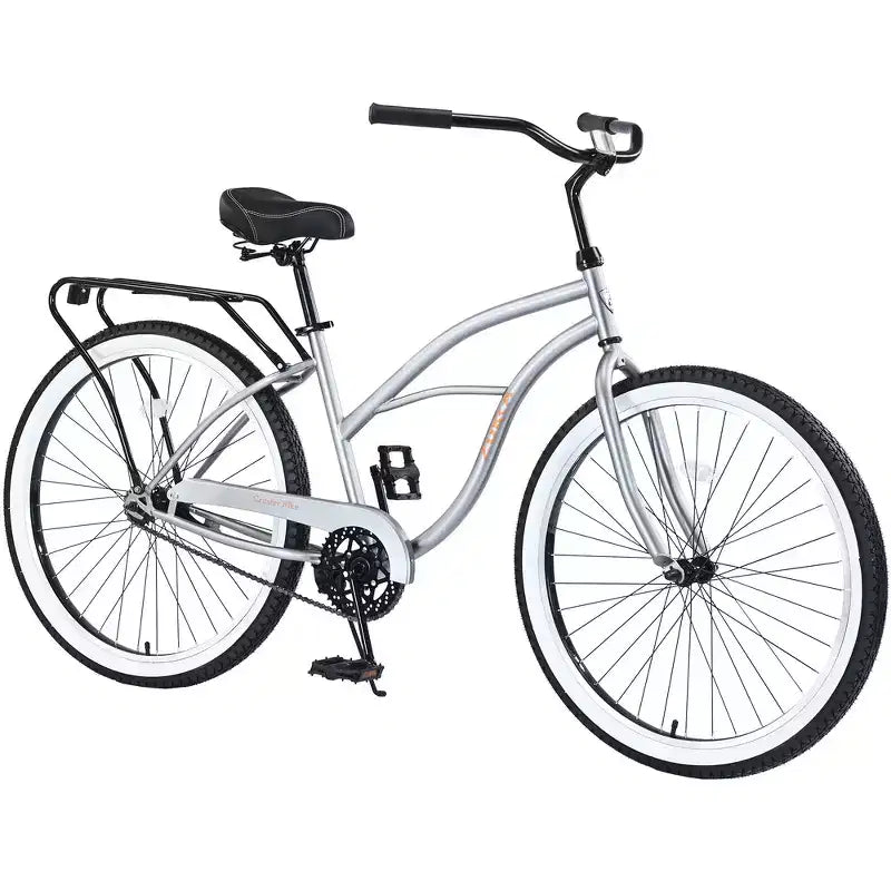Bicicletta Whisen 26 da uomo, single speed con telaio in acciaio, ruote larghe per maggiore stabilità