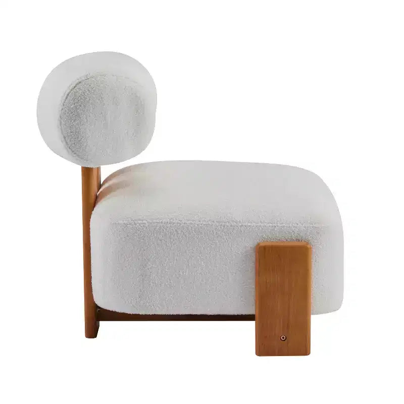 Sedia imbottita Orla contemporanea in legno di gomma e bouclé Christopher Knight Home