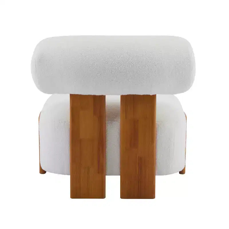 Sedia imbottita Orla contemporanea in legno di gomma e bouclé Christopher Knight Home
