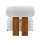 Sedia imbottita Orla contemporanea in legno di gomma e bouclé Christopher Knight Home