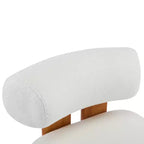 Sedia imbottita Orla contemporanea in legno di gomma e bouclé Christopher Knight Home