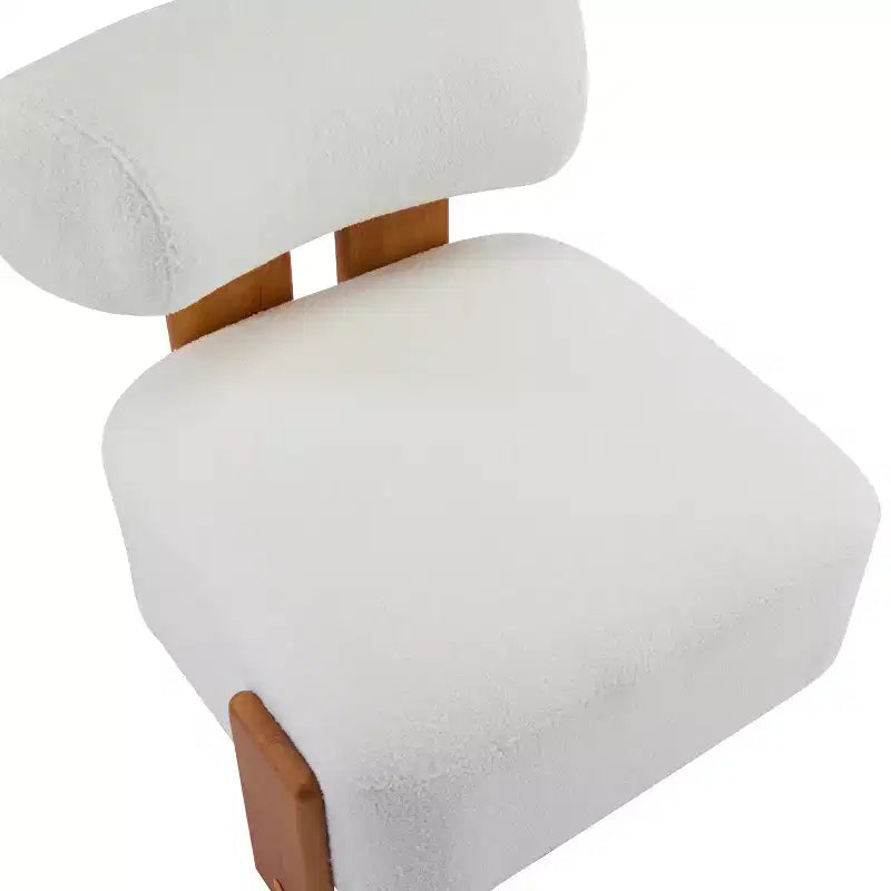 Sedia imbottita Orla contemporanea in legno di gomma e bouclé Christopher Knight Home