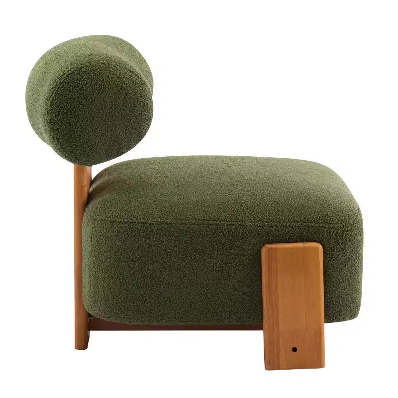 Sedia imbottita Orla contemporanea in legno di gomma e bouclé Christopher Knight Home