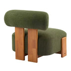 Sedia imbottita Orla contemporanea in legno di gomma e bouclé Christopher Knight Home
