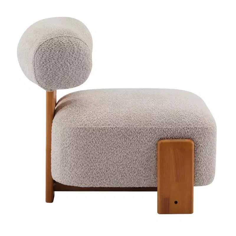Sedia imbottita Orla contemporanea in legno di gomma e bouclé Christopher Knight Home