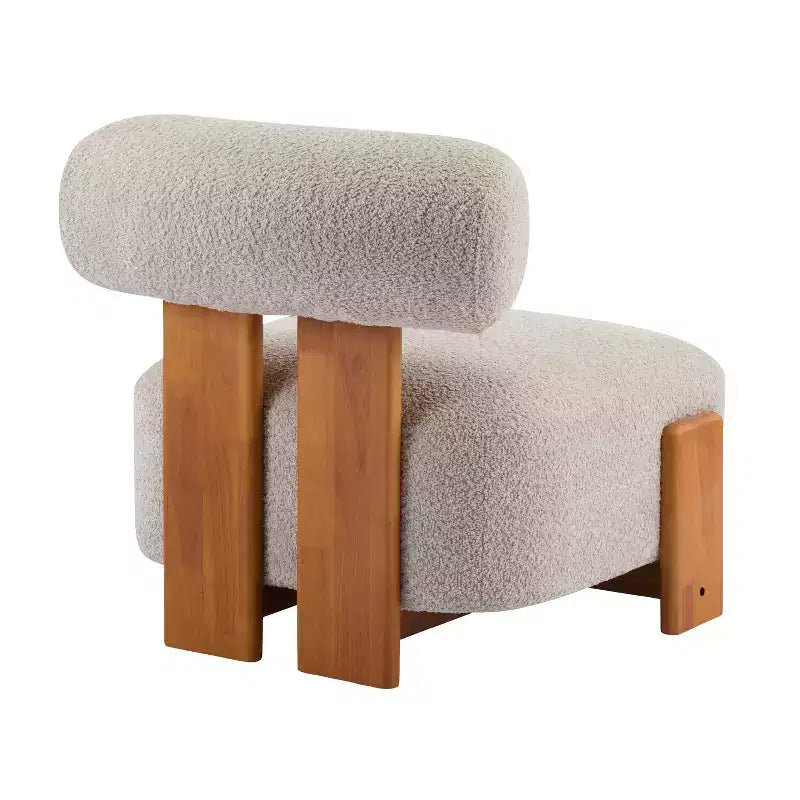 Sedia imbottita Orla contemporanea in legno di gomma e bouclé Christopher Knight Home