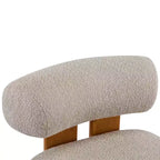 Sedia imbottita Orla contemporanea in legno di gomma e bouclé Christopher Knight Home