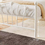 Twin Bed Frame, Twin Size Metal Platform with Heart Shaped Headboard, 11.5 Underbed Storage, No Box Spring Needed, Noise Free & Easy Assembly