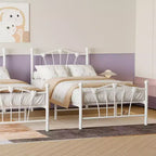 Twin Bed Frame, Twin Size Metal Platform with Heart Shaped Headboard, 11.5 Underbed Storage, No Box Spring Needed, Noise Free & Easy Assembly