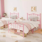 Twin Bed Frame, Twin Size Metal Platform with Heart Shaped Headboard, 11.5 Underbed Storage, No Box Spring Needed, Noise Free & Easy Assembly