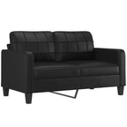 2-seater Sofa Black 75% Polyvinylchloride, 20% Polyester, 5% Cotton