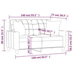 2-seater Sofa Black 75% Polyvinylchloride, 20% Polyester, 5% Cotton