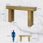 Consolle lunga 63 pollici, consolle rettangolare in legno per ingresso, consolle stile rustico per corridoio, soggiorno, atrio, camera da letto